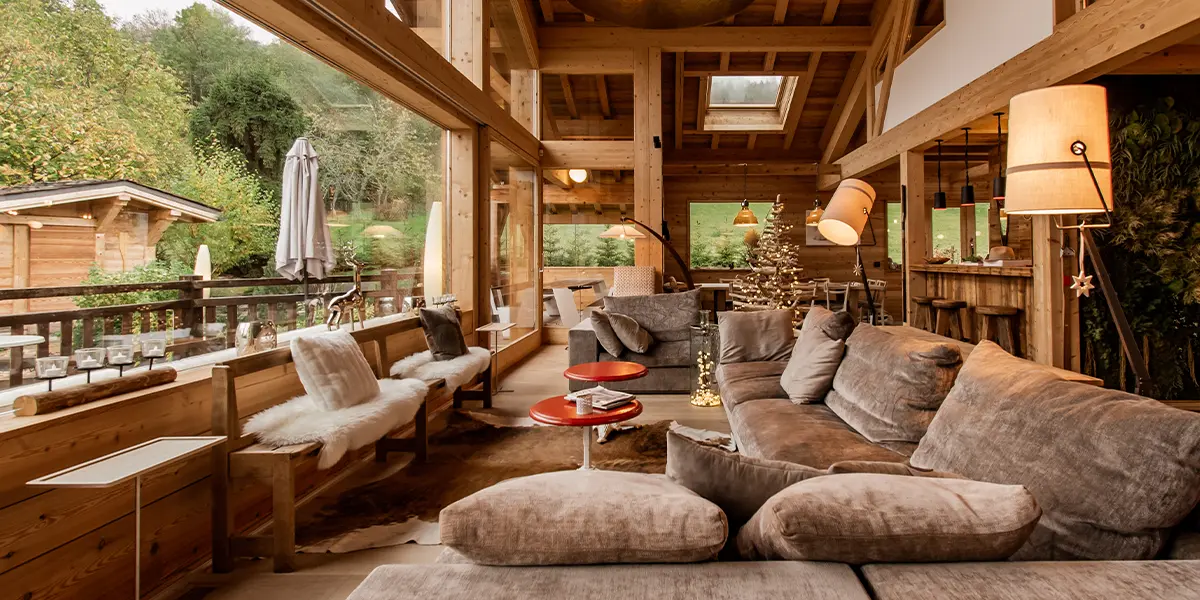enormous luxury wooden cabin