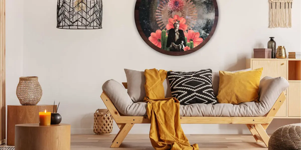 boho designed living room