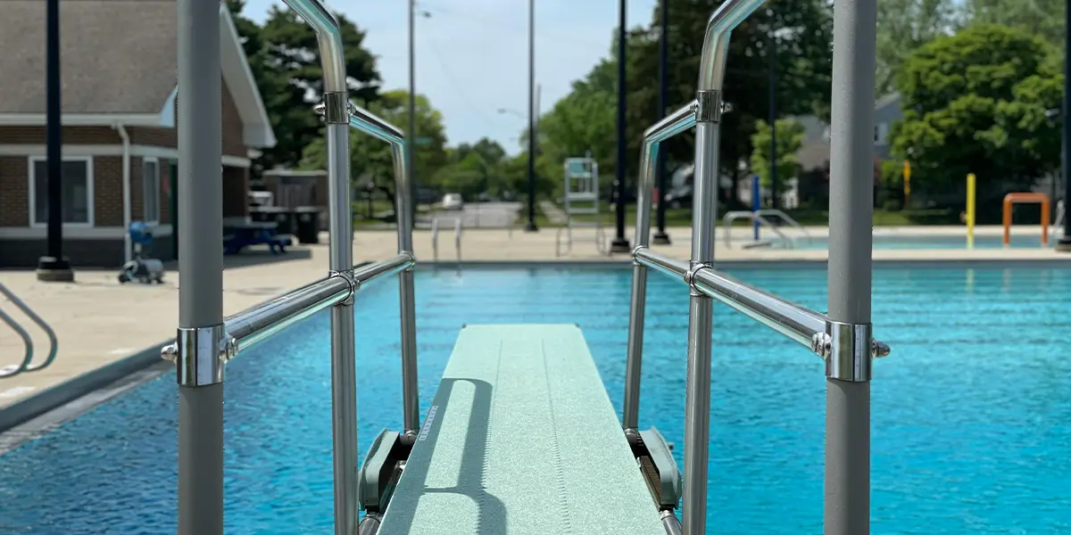 A Diving Board near the Swimming Pool