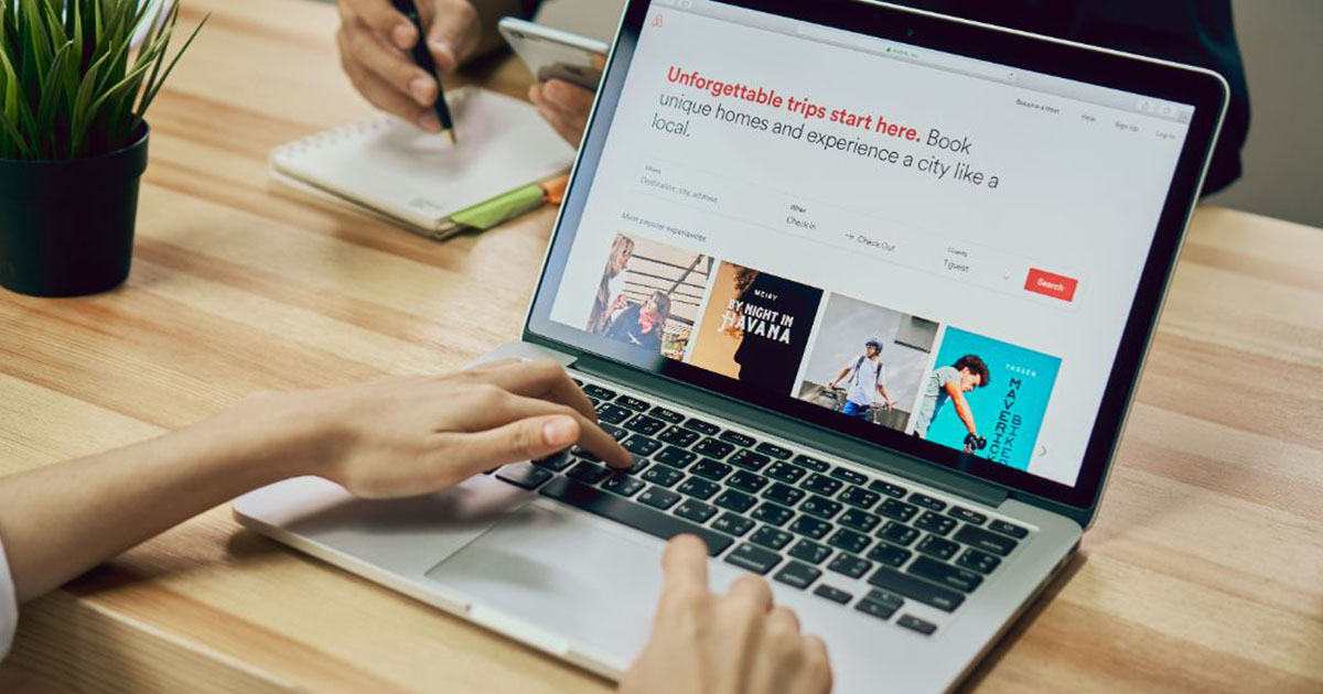 Airbnb management website on laptop