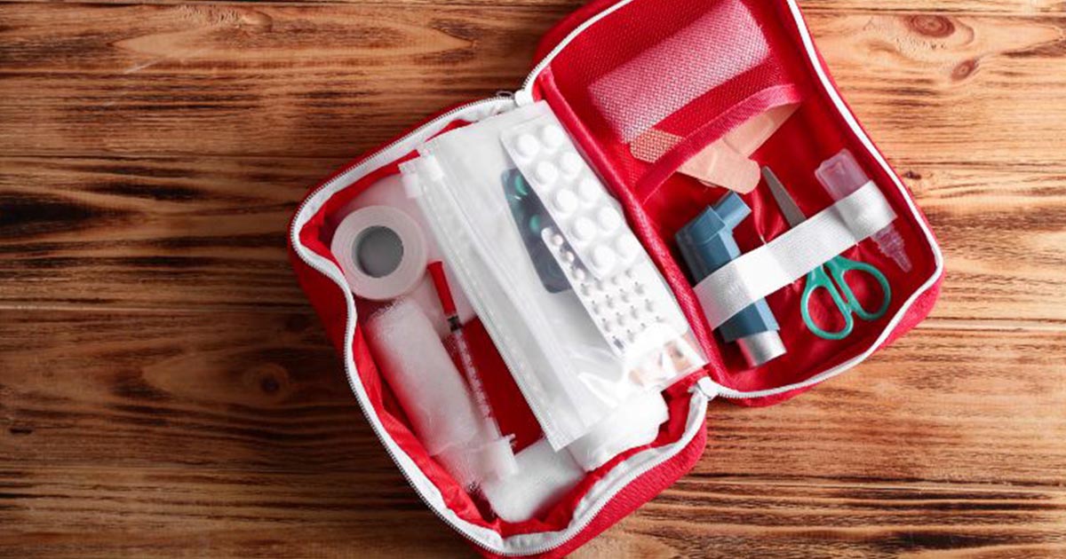 Airbnb First aid equipment on wooden floor