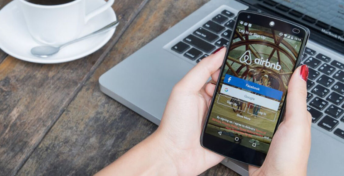 Airbnb application on the screen. listing on Airbnb