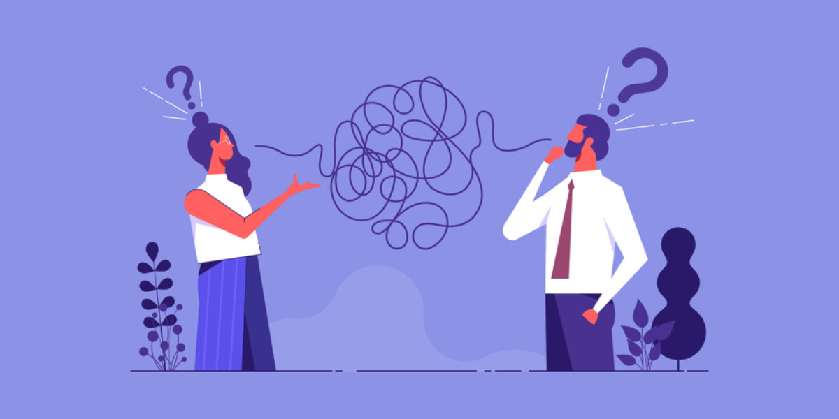 a man and woman communicating