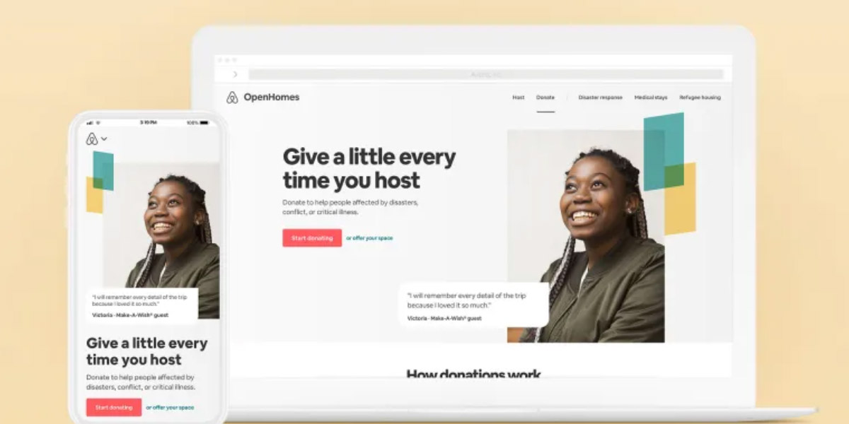 Airbnb Open Homes webpage