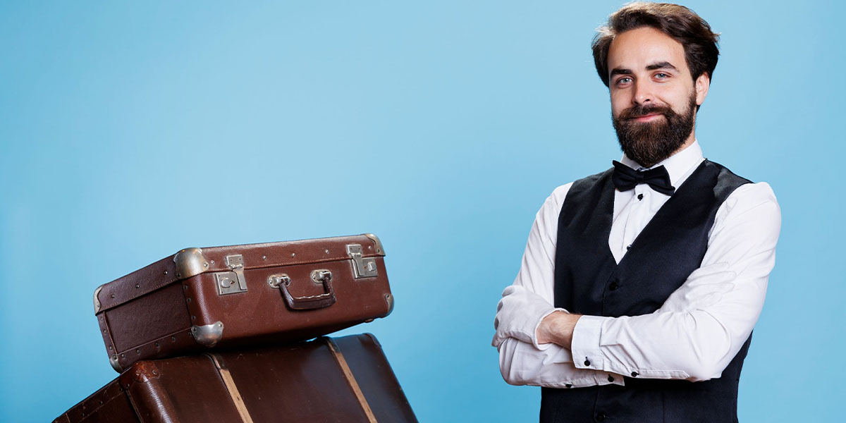 Hotel worker with baggage