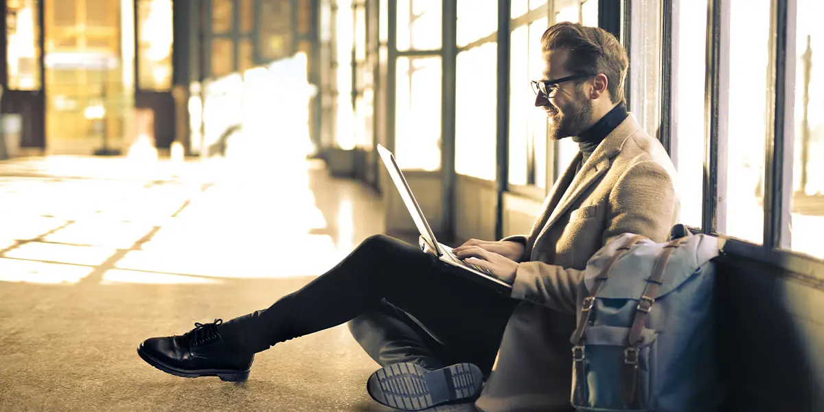 Man Wearing Gray Blazer